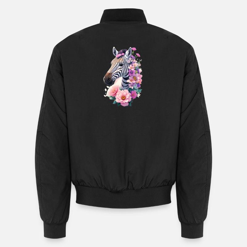 Zèbre - Bomber unisexe - noir