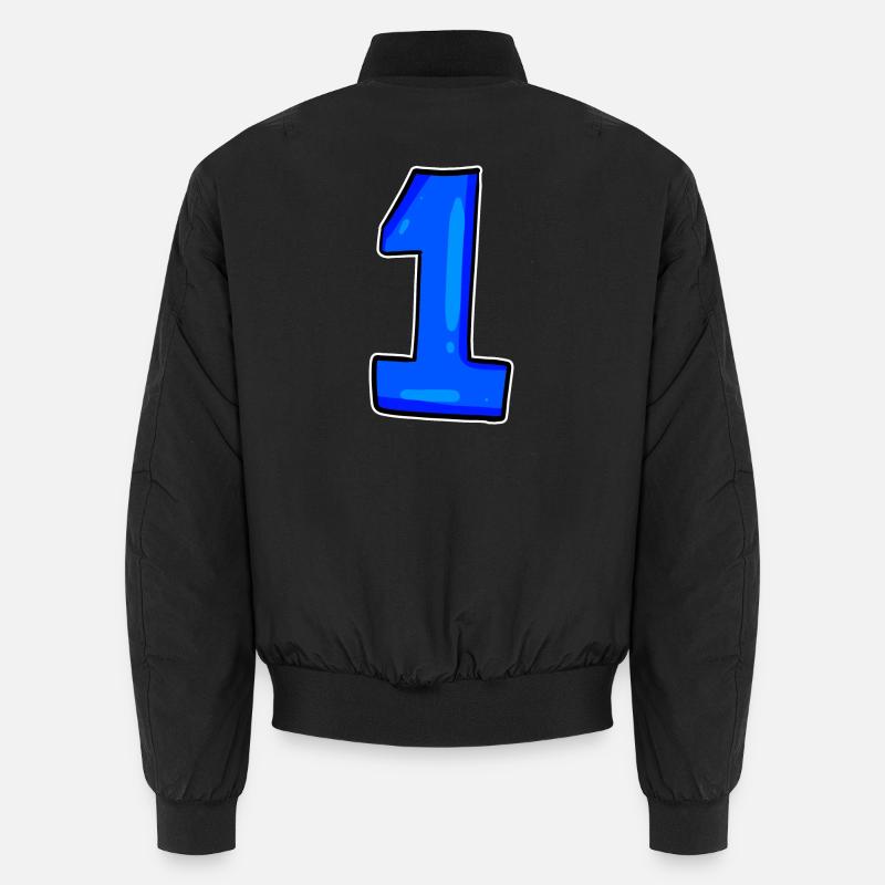 1 blau - Unisex Bomberjacke - Schwarz