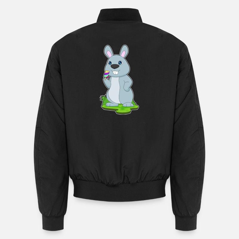 Hase Eis am Stiel - Unisex Bomberjacke - Schwarz