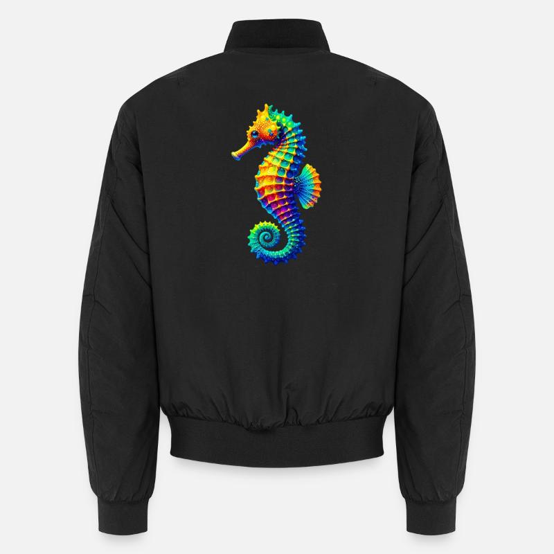 Seahorse - Unisex Bomber Jacket - black
