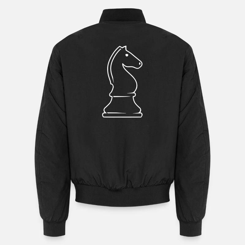 Schachfigur Springer - zwei Springer, ein Spiel Unisex Bomberjacke