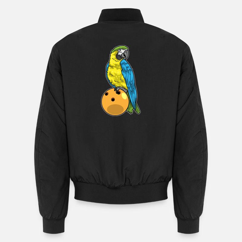 Papagei Bowling Bowlingkugel - Unisex Bomberjacke - Schwarz