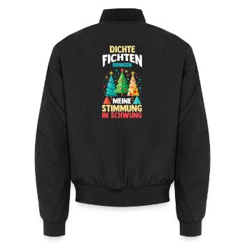 Weihnachtsmann Fichten Weihnachtsbaum Weihnachten - Unisex Bomberjacke - Schwarz - Hinten - AI Model Male 185 light (185cm)