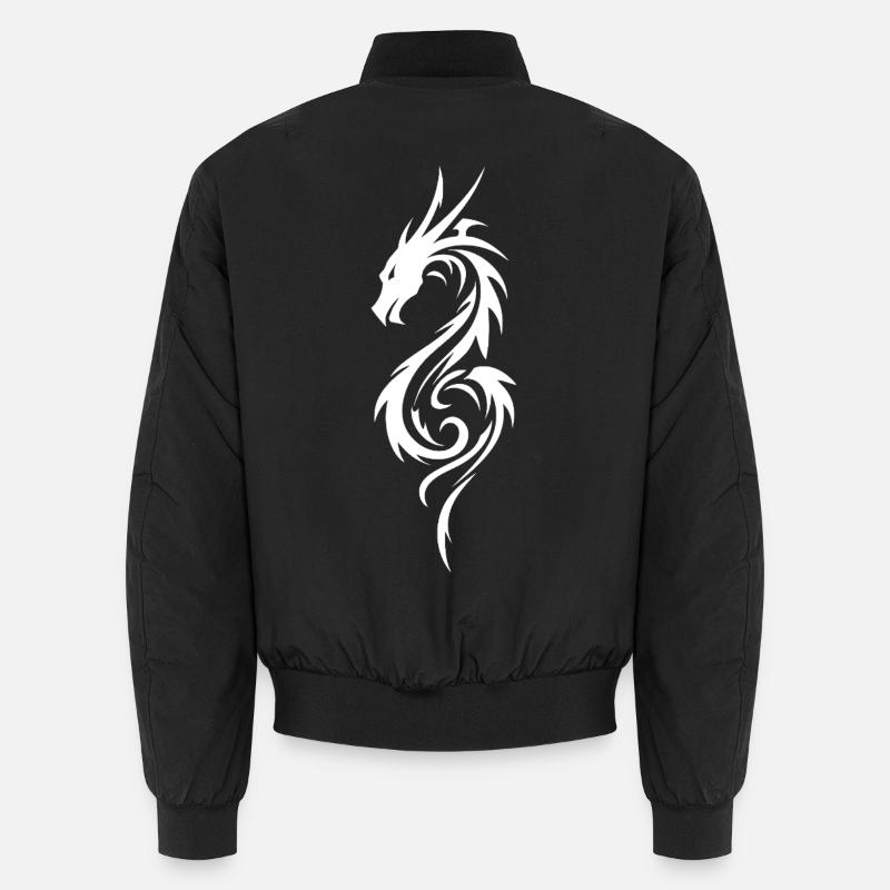 Tribal-Drachen-Silhouette - Unisex Bomberjacke - Schwarz