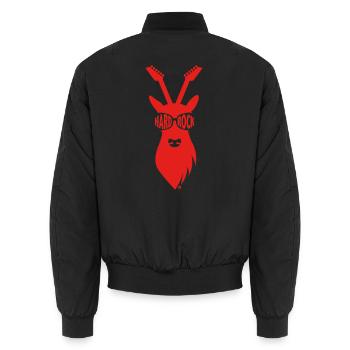 Cerf rocker avec bois de guitare - rouge - Bomber unisexe - noir - Dos - AI Model Male 185 light (185cm)
