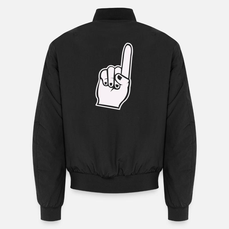 Fan Hand Zeigefinger Icon Unisex Bomberjacke