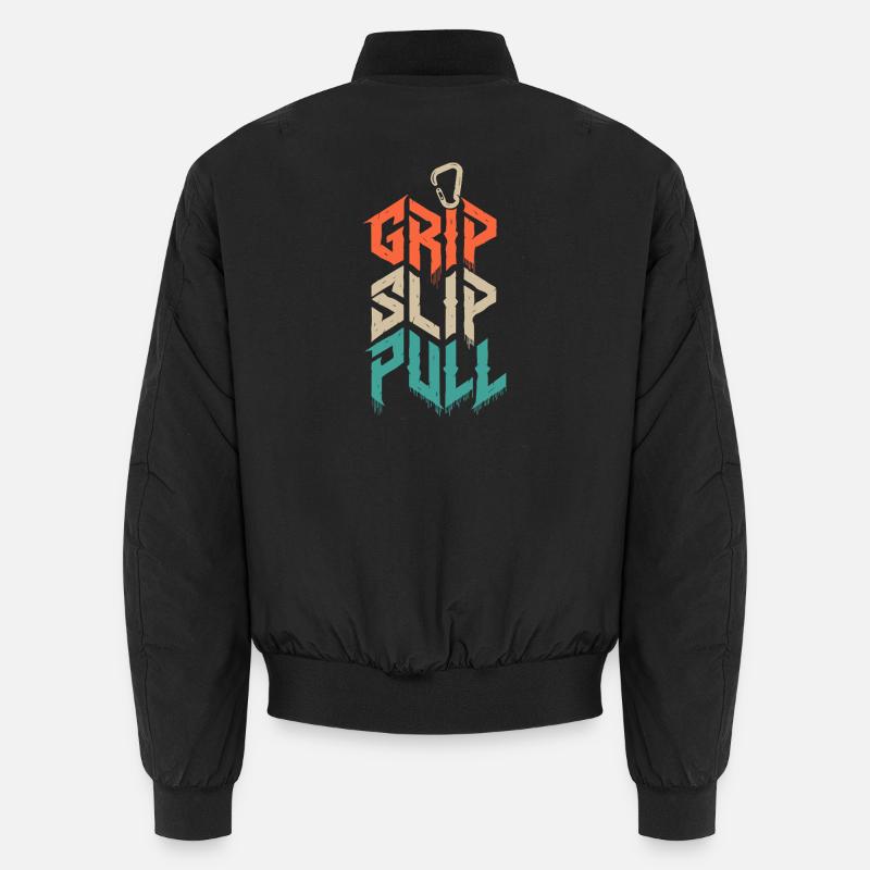 Grip Slip Pull Climbing Grunge - Unisex Bomber Jacket - black