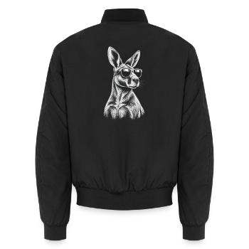 Känguru Skizze mit Sonnenbrille - Unisex Bomberjacke - Schwarz - Hinten - AI Model Male 185 light (185cm)