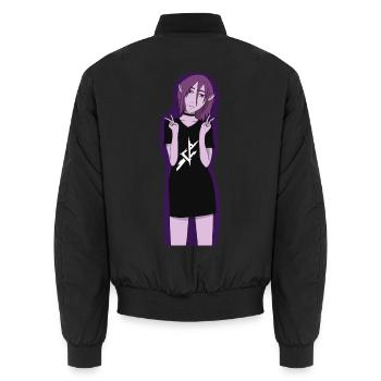 Blitz-Sigil Elf Tee - Unisex Bomberjacke - Schwarz - Hinten - AI Model Male 185 light (185cm)