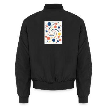 Bunte Spirale aus Punkten - Unisex Bomberjacke - Schwarz - Hinten - AI Model Male 185 light (185cm)