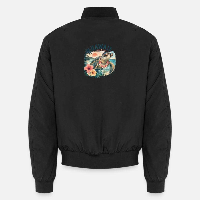 Hawaiian turtle with sunglasses Unisex Bomber Jacket