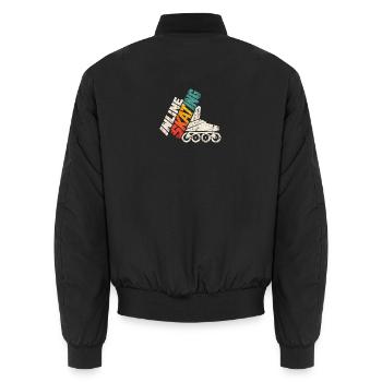 Inline Skating Retro Rollschuh Design - Unisex Bomberjacke - Schwarz - Hinten - AI Model Male 185 light (185cm)
