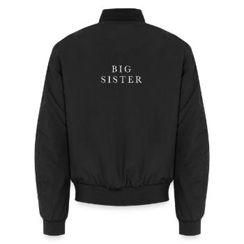 Big Sister Big Sister White - Unisex Bomber Jacket - black - Back - AI Model Male 185 light (185cm)