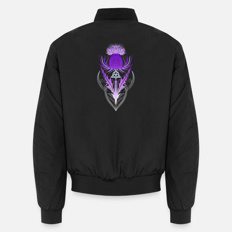 Distel mit Triquetra - Unisex Bomberjacke - Schwarz