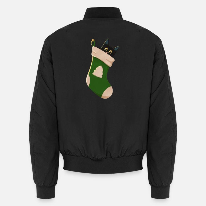 Chat en botte verte - Bomber unisexe - noir