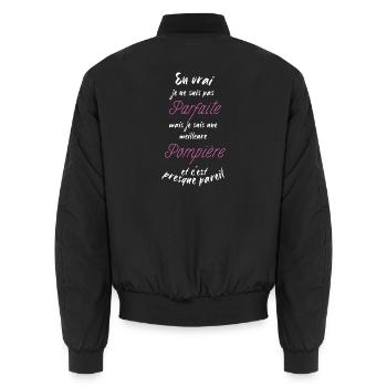 Ich bin der beste Feuerwehrmann - Unisex Bomberjacke - Schwarz - Hinten - AI Model Male 185 light (185cm)