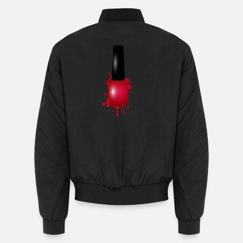 Roter Nagellack im Graffiti-Stil Illustration - Unisex Bomberjacke - Schwarz