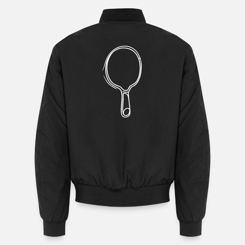 Table tennis racket Drawing - Unisex Bomber Jacket - black