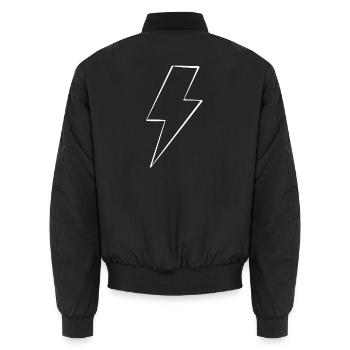 Blitz_weiss - Unisex Bomberjacke - Schwarz - Hinten - AI Model Male 185 light (185cm)