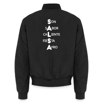 SALSA: Son, Sabor, Caliente, Fiesta, Afro - Unisex Bomberjacke - Schwarz - Hinten - AI Model Male 185 light (185cm)