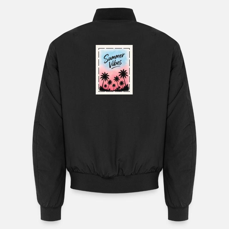 Estivale Style Retro Palmier Design - Bomber unisexe - noir