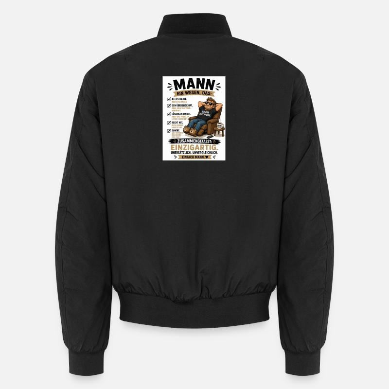 Mann: Einzigartig, unverwechselbar - Unisex Bomberjacke - Schwarz