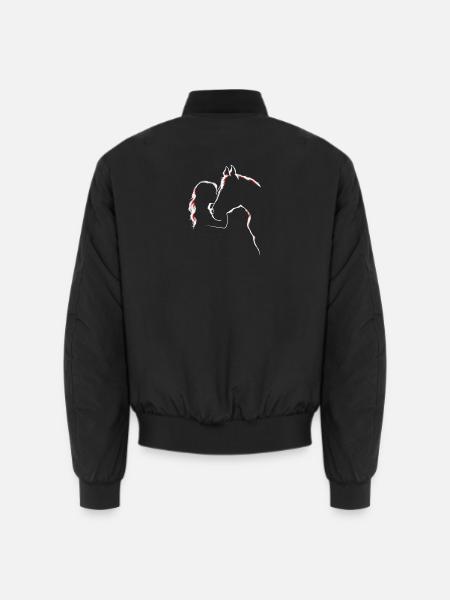 Pferd Mädchen Liebe Reiterin - Unisex Bomberjacke - Schwarz