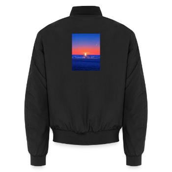 Sunset in netherland - Unisex Bomberjacke - Schwarz - Hinten - AI Model Male 185 light (185cm)