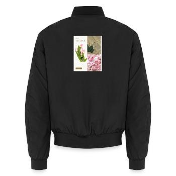 Beige_Minimalist_Fashion_New_Look_Instagram_Pos - Unisex Bomberjacke - Schwarz - Hinten - AI Model Male 185 light (185cm)