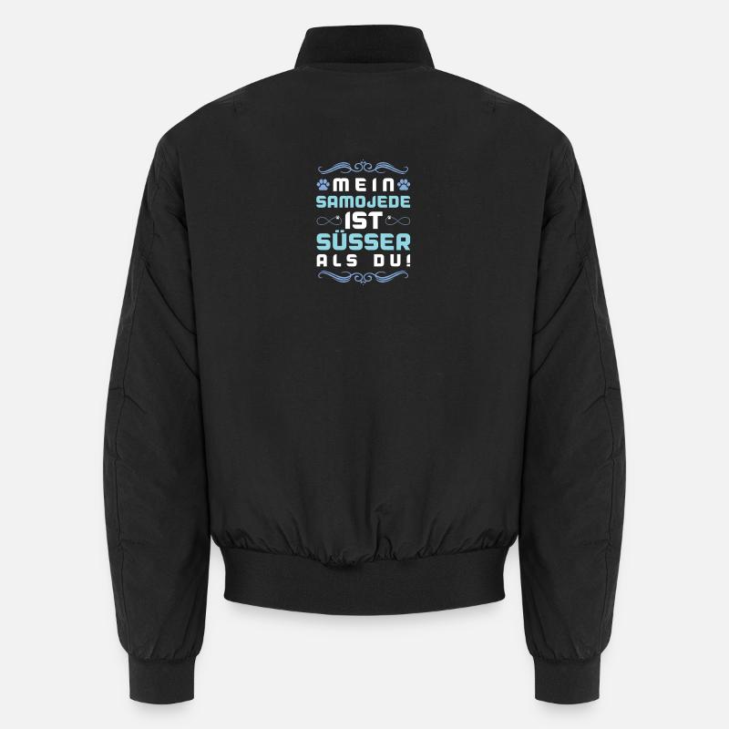 samojede hund spruch - Unisex Bomberjacke - Schwarz