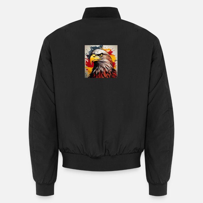 Eagle Head Art Spray Explosion - Unisex Bomber Jacket - black