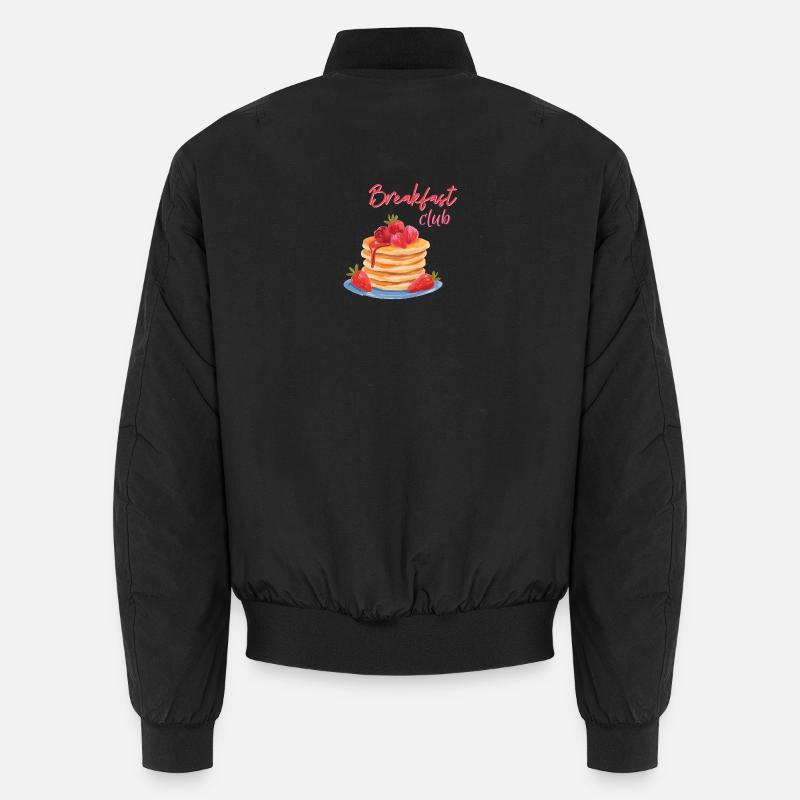 Breakfast pancakes with strawberries and syrup Unisex Bomber Jacket