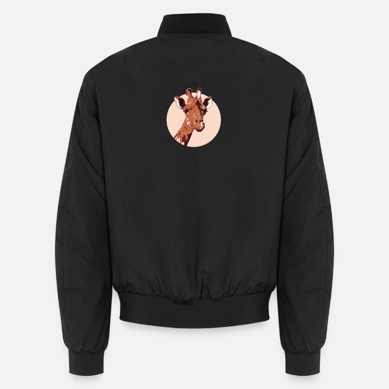 Modern Illustrative Giraffe Design Unisex Bomber Jacket