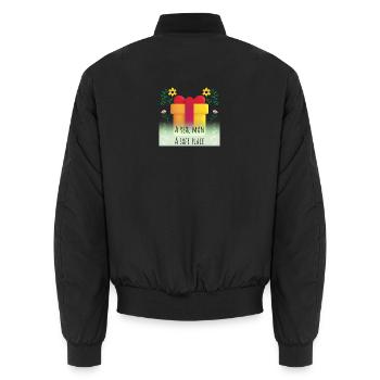 Echter Mann, sicherer Ort - Unisex Bomberjacke - Schwarz - Hinten - AI Model Male 185 light (185cm)