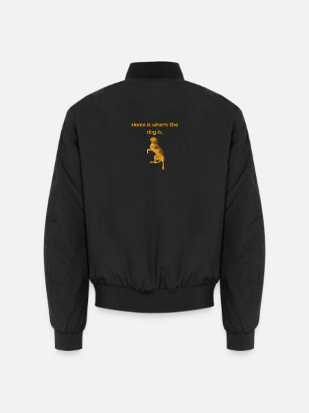 Goldglitzer Hund: Home is  - Unisex Bomberjacke - Schwarz