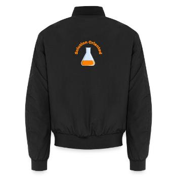 Lösungsorientierter Labbecher Grafik - Unisex Bomberjacke - Schwarz - Hinten - AI Model Male 185 light (185cm)