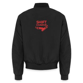 Shift Change - Unisex Bomberjacke - Schwarz - Hinten - AI Model Male 185 light (185cm)