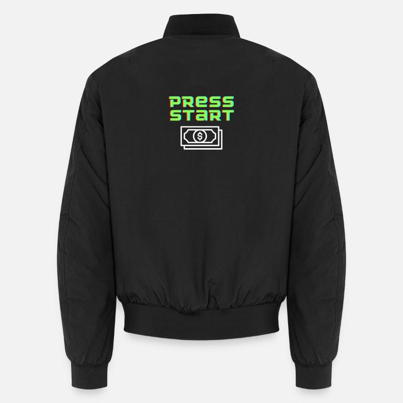 Press Start Retro Arcade Geldschein Unisex Bomberjacke