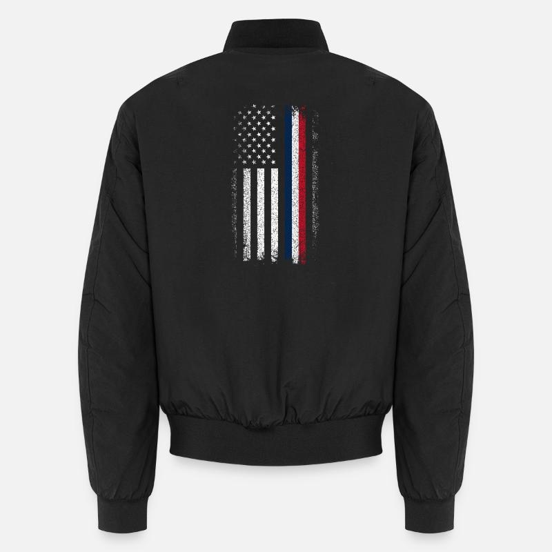 Drapeau en difficulté : Ligne bleue-rouge Bomber unisexe
