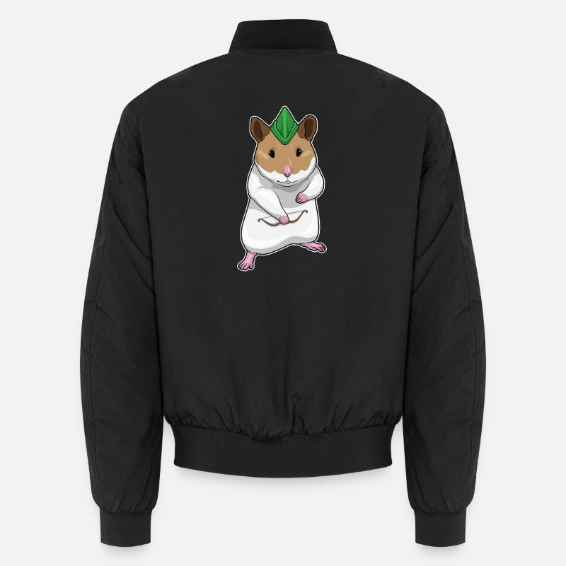Hamster Bogenschütze Bogen - Unisex Bomberjacke - Schwarz