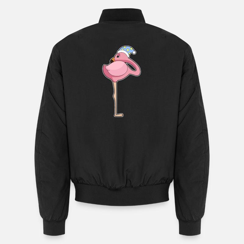 Flamingo Sleeping Night Cap Unisex Bomber Jacket