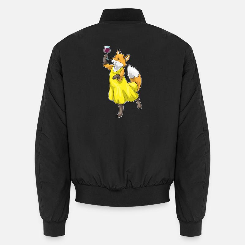 Fuchs Rotwein - Unisex Bomberjacke - Schwarz