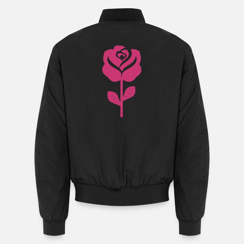 Abstract Pink Rose Illustration Unisex Bomber Jacket