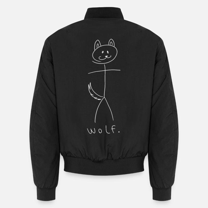 wolf. (white lines) (by Leni Riosa) Unisex Bomber Jacket