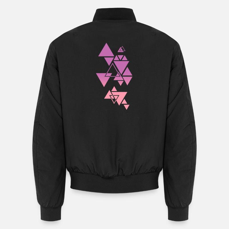 Gradient Dreieck Muster Pink Unisex Bomberjacke