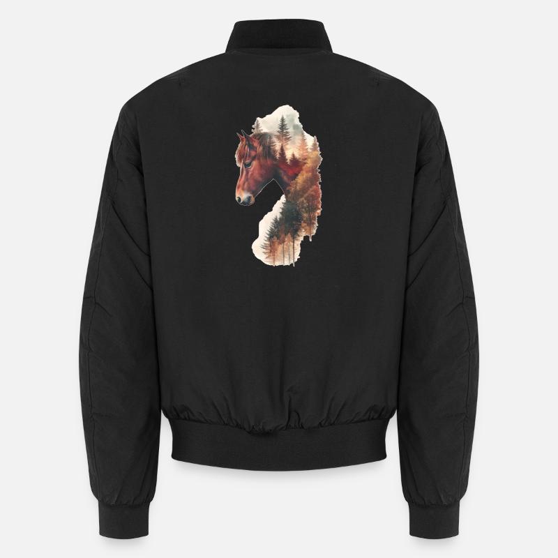 Pferd - Unisex Bomberjacke - Schwarz