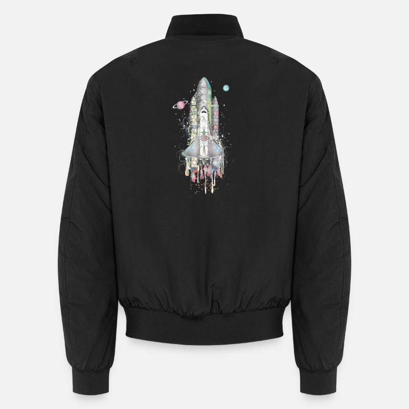 Imaginative Space Shuttle - Artfully Designed - Unisex Bomber Jacket - black