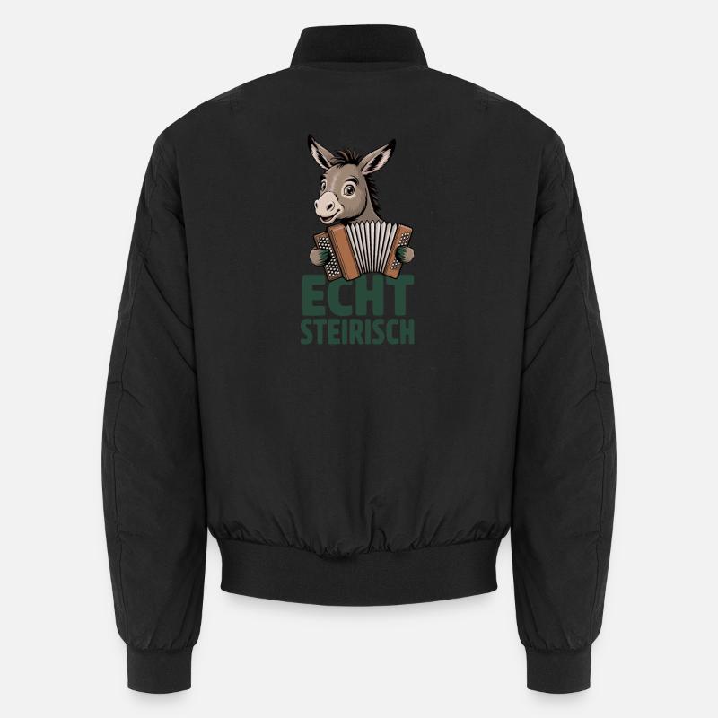 Echt Steirisch Esel Steirische Harmonika Quetschn Unisex Bomberjacke