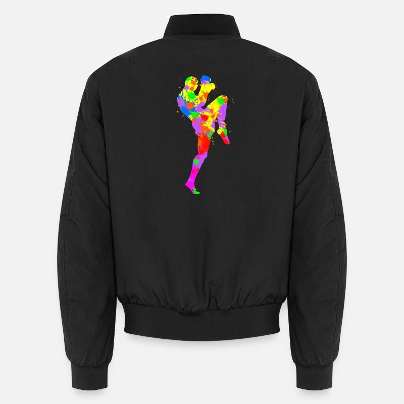 Regenbogenspritzer Läufer - Unisex Bomberjacke - Schwarz