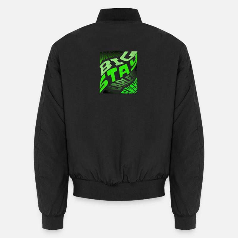 DREAM BIG Neon Typography - Unisex Bomber Jacket - black